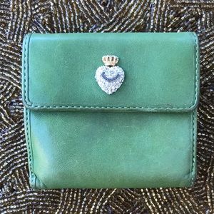 Rare Vintage Y2K Juicy Couture Crown Green Leather Wallet